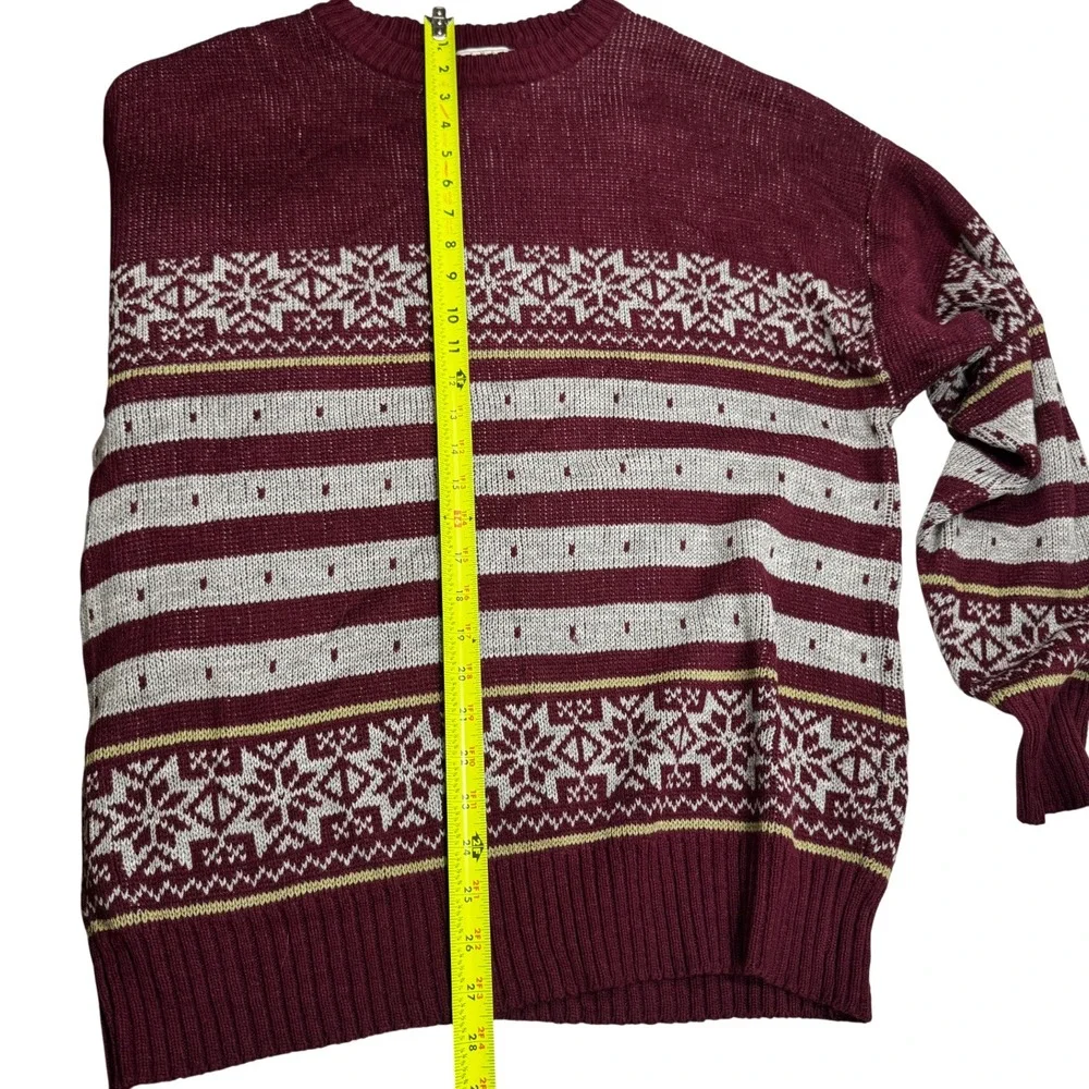 Vtg The‎ Mens Store Sears XL Snowflake Fair Isle Knit Sweater Pullover Holiday